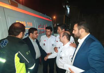 بازدید شبانه فرماندار ویژه شهرستان ری از فعالیت پایگاه امداد و نجات اورژانس شهرری