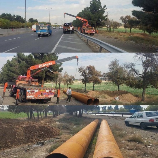 آغاز عملیات حفر چاه آب در اتوبان شهید هاشمی