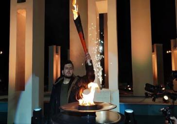 مشعل جام “جوان پهلوان” بدست فرزند شهید مدافع حرم روشن شد