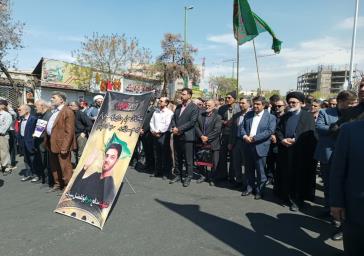 راهپیمایان روز قدس در قبله تهران: حامی مردم فلسطین هستیم