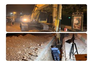 آغاز بازسازی لوله‌ ی خروجی مخزن ذخیره آب شرب شهید تهرانی