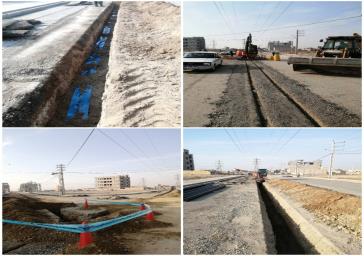 لوله‌گذاری خط انتقال آب در ناحیه خانی آباد