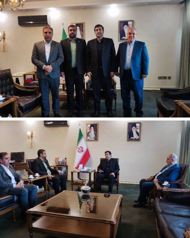 دیدار صمیمی رییس اداره ورزش و جوانان شهرستان ری با وزیر ورزش و جوانان ترابی رئیس اداره، شیرزادی رئیس هیأت فوتبال شهرستا…